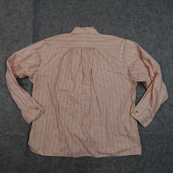 Vintage Wah Maker Top Womens XXL Button Shirt Floral Western Micro Corduroy Pink - Picture 6 of 11